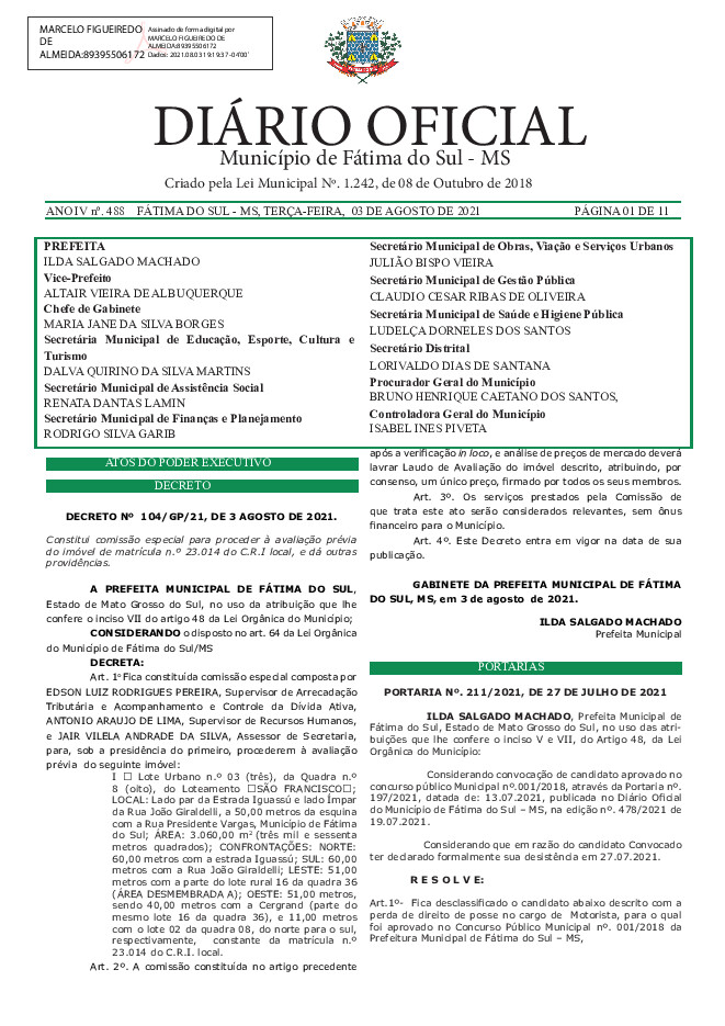 Diário Oficial - Edição nº 488