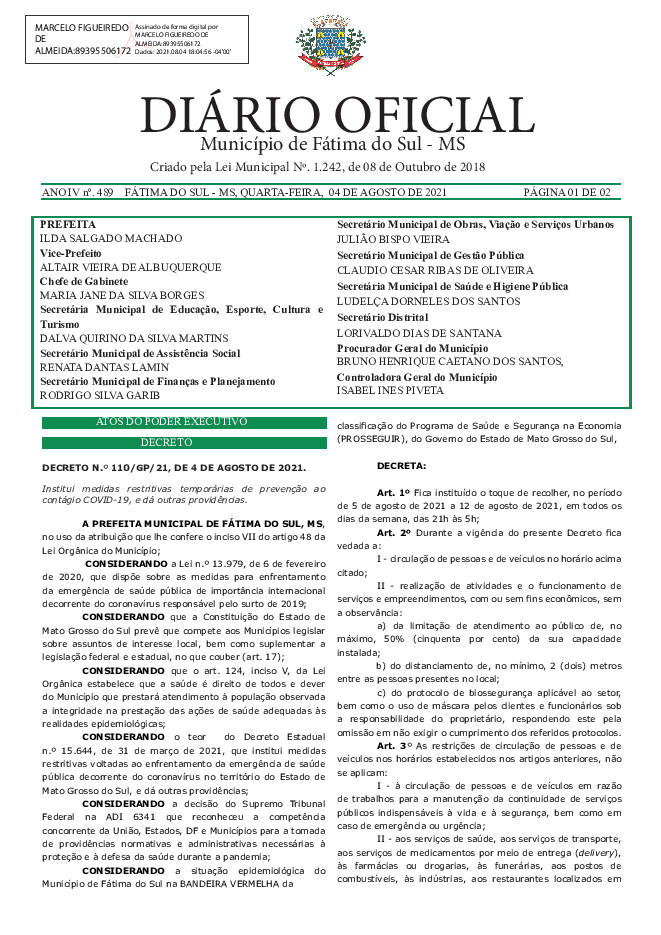 Diário Oficial - Edição nº 489