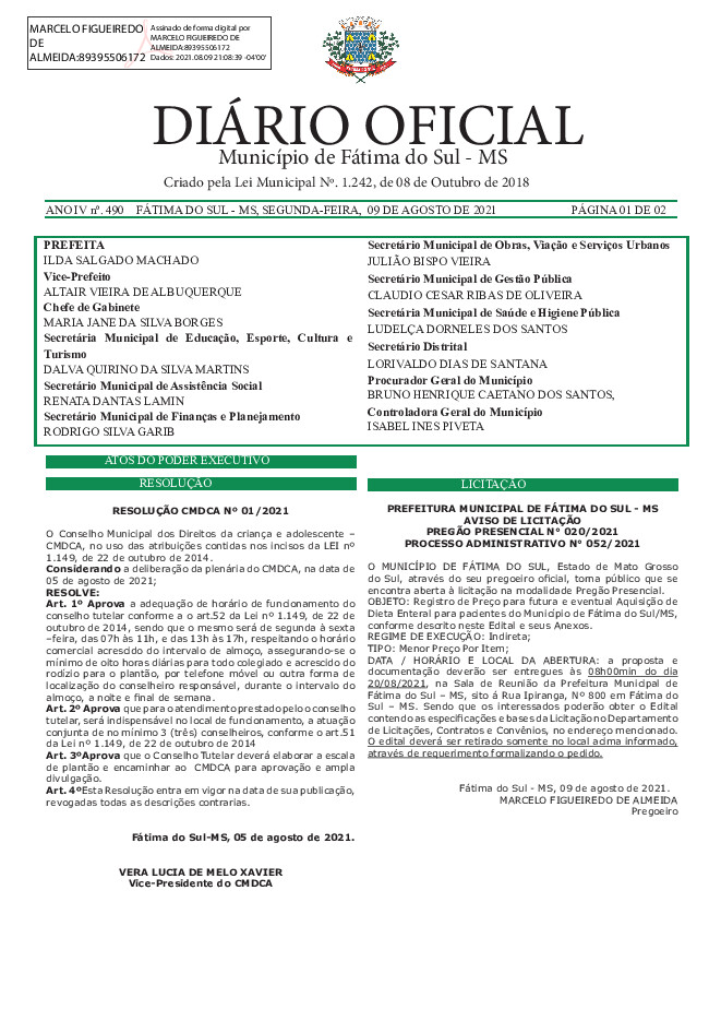 Diário Oficial - Edição nº 490