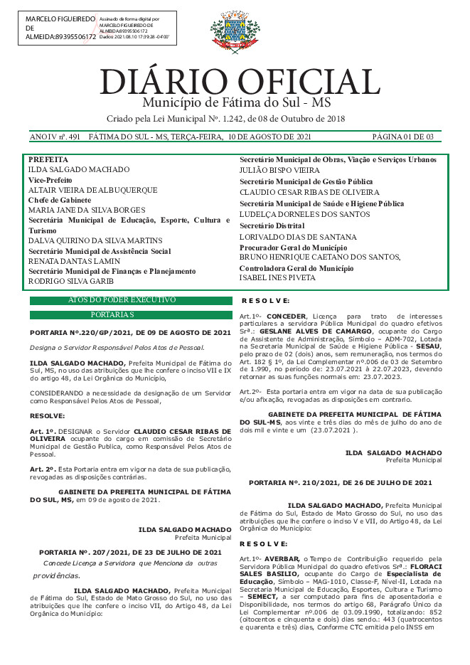 Diário Oficial - Edição nº 491