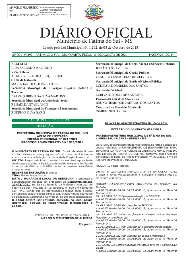 Diário Oficial - Edição nº 492