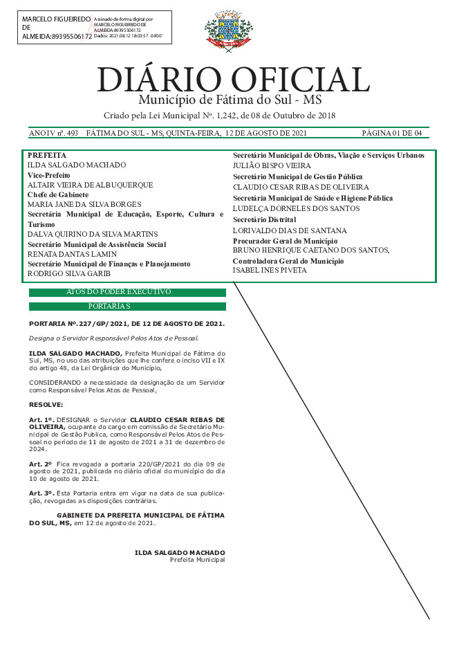 Diário Oficial - Edição nº 493