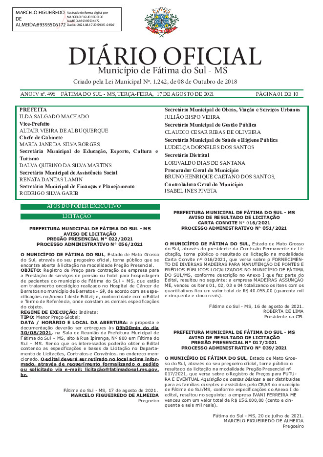 Diário Oficial - Edição nº 496