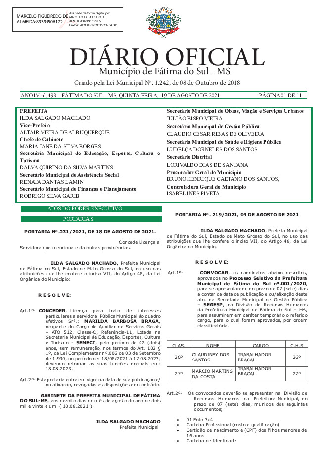 Diário Oficial - Edição nº 498