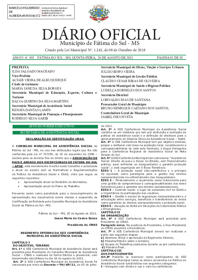 Diário Oficial - Edição nº 503