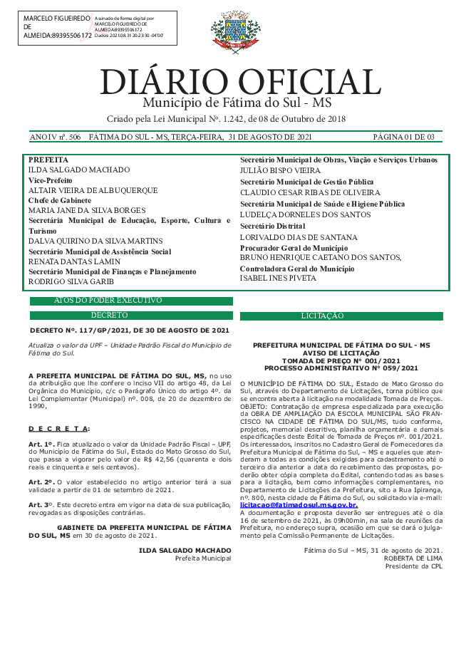 Diário Oficial - Edição nº 506