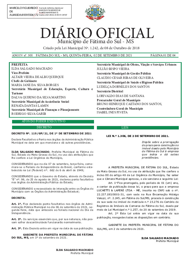 Diário Oficial - Edição nº 508