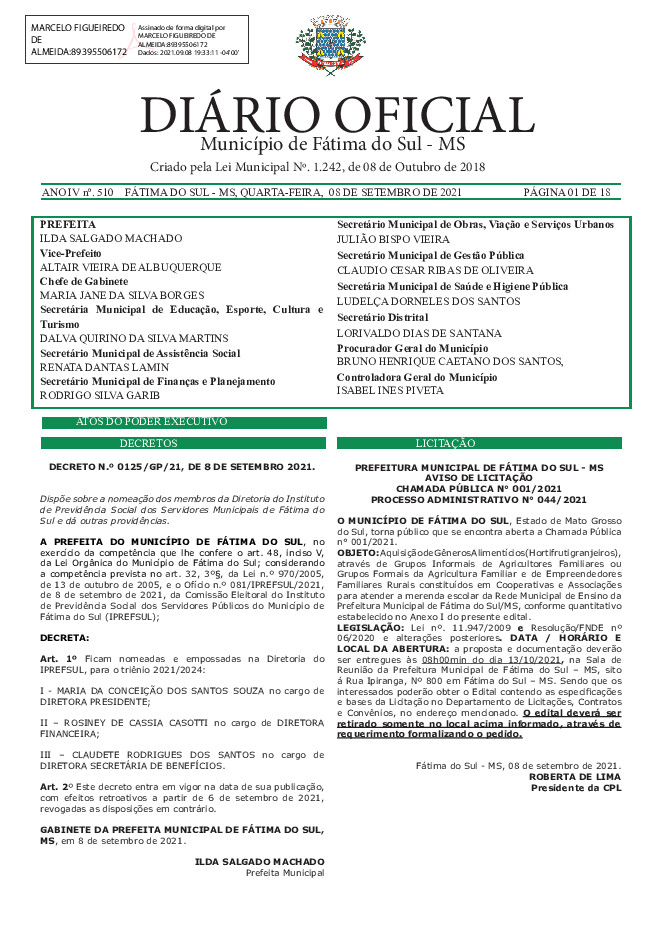 Diário Oficial - Edição nº 510