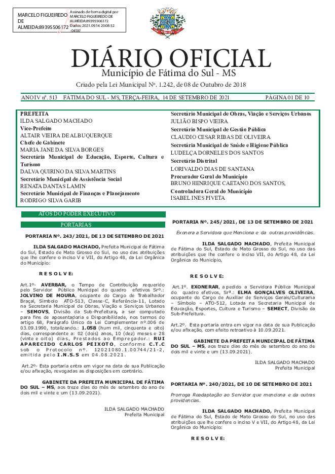 Diário Oficial - Edição nº 513