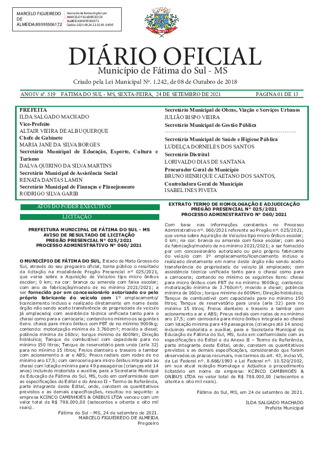 Diário Oficial - Edição nº 519