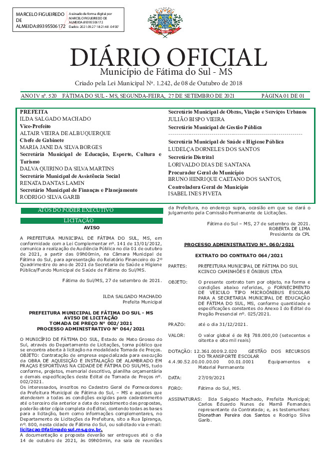 Diário Oficial - Edição nº 520