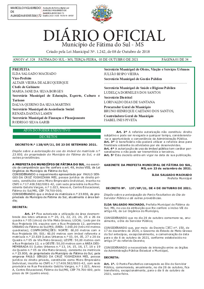 Diário Oficial - Edição nº 524