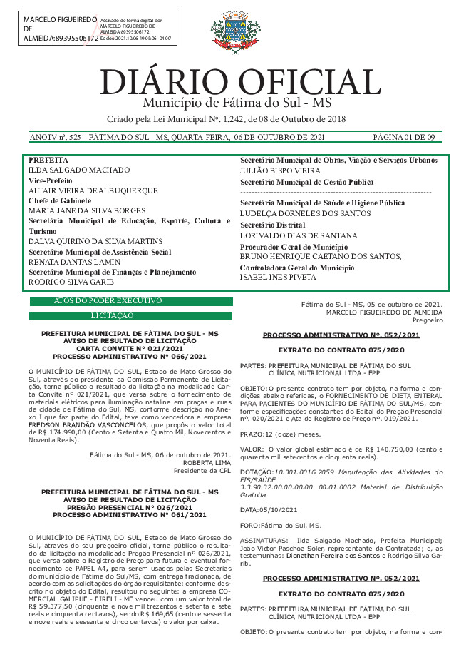 Diário Oficial - Edição nº 525