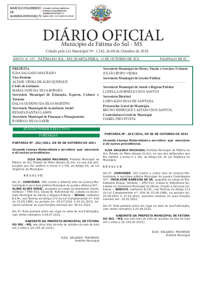 Diário Oficial - Edição nº 527