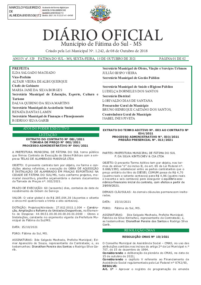 Diário Oficial - Edição nº 529