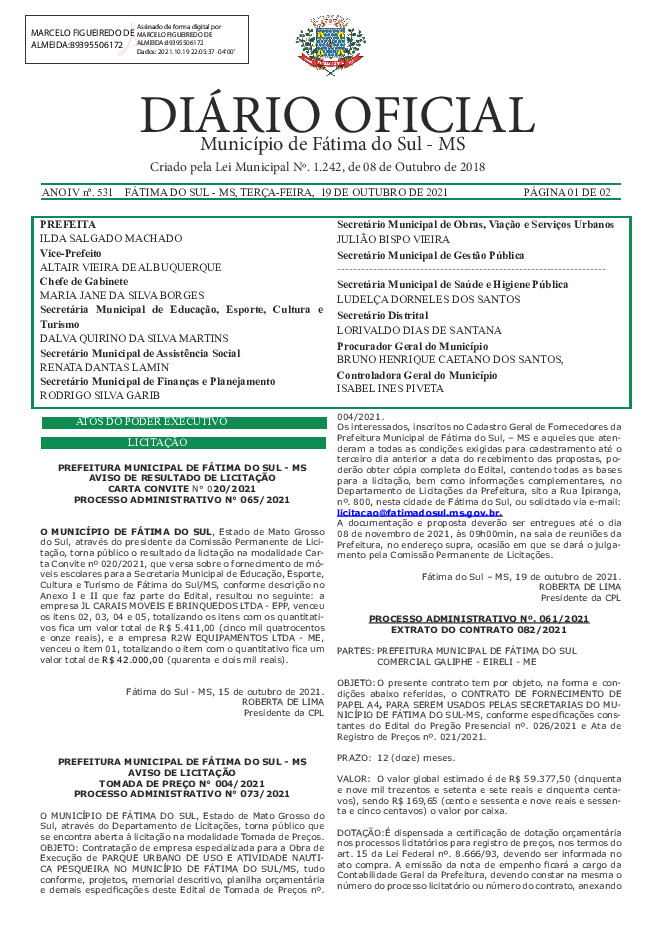 Diário Oficial - Edição nº 531