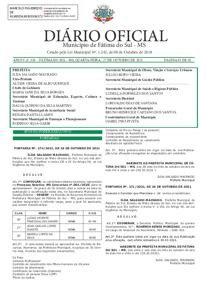 Diário Oficial - Edição nº 536