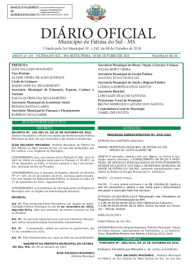 Diário Oficial - Edição nº 538