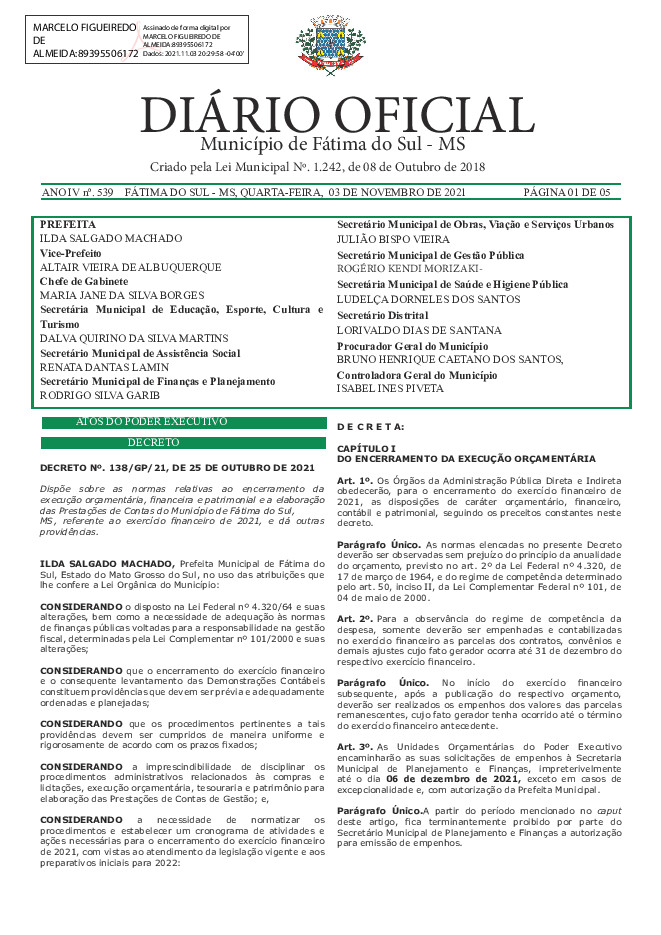 Diário Oficial - Edição nº 539