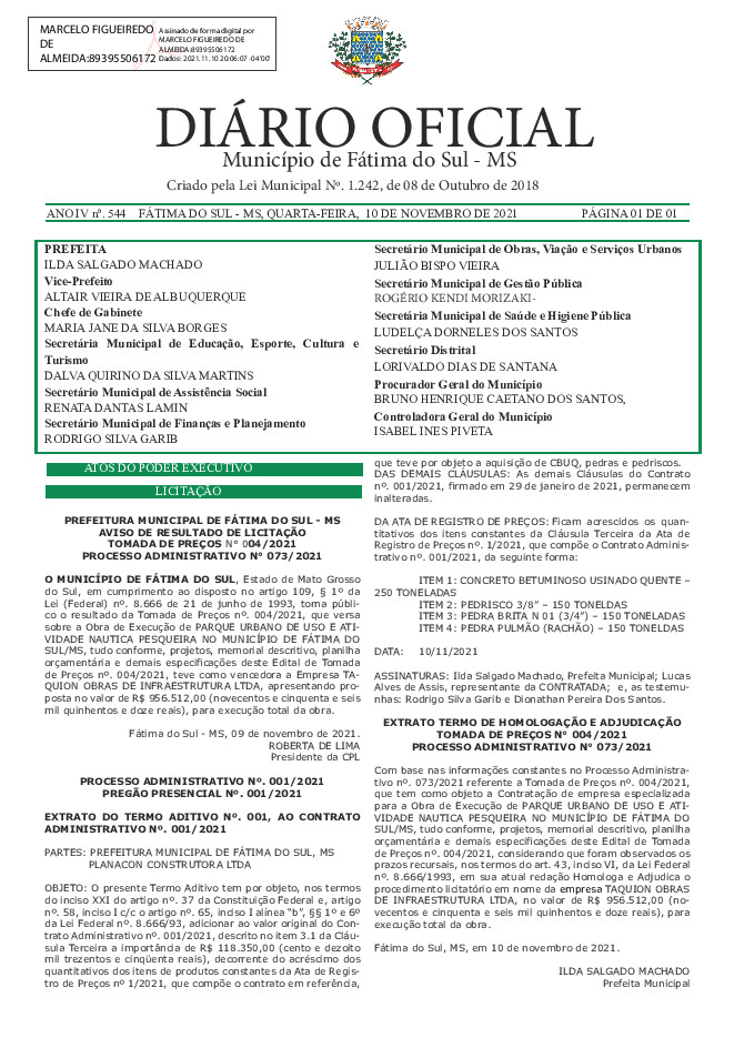 Diário Oficial - Edição nº 544