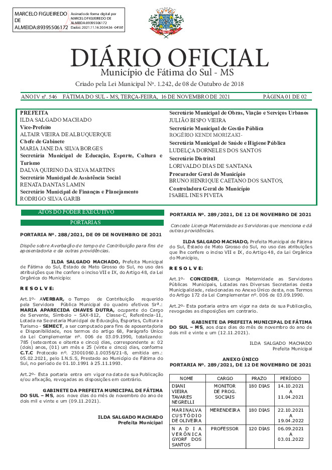 Diário Oficial - Edição nº 546