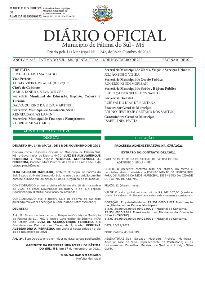 Diário Oficial - Edição nº 548