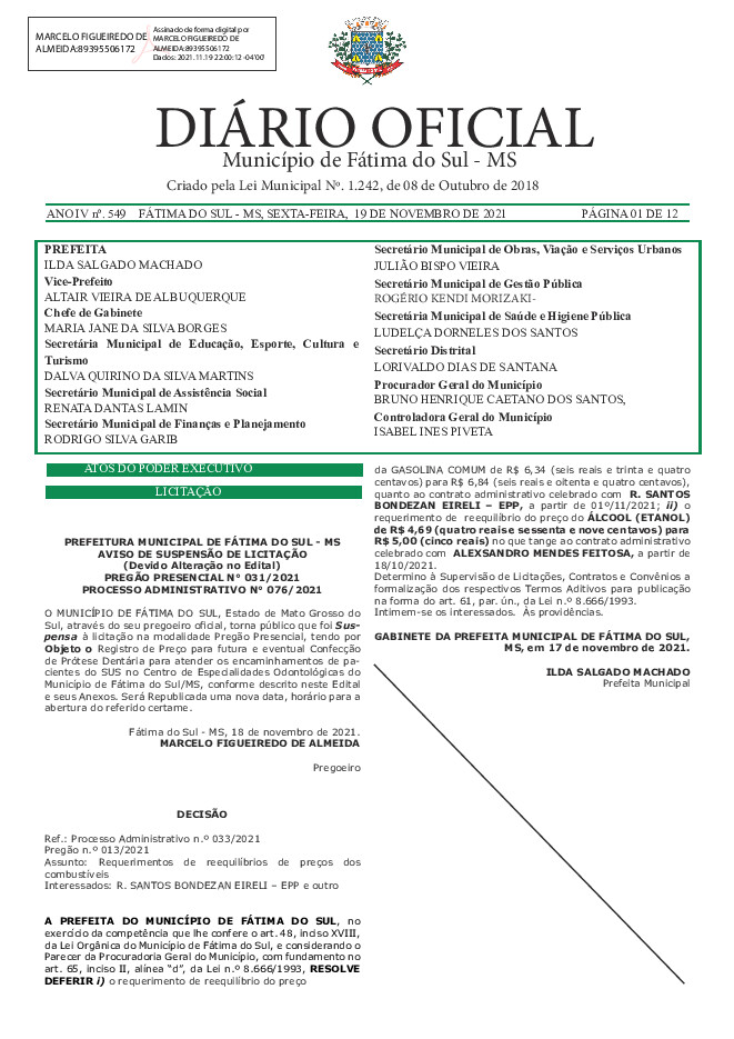 Diário Oficial - Edição nº 549