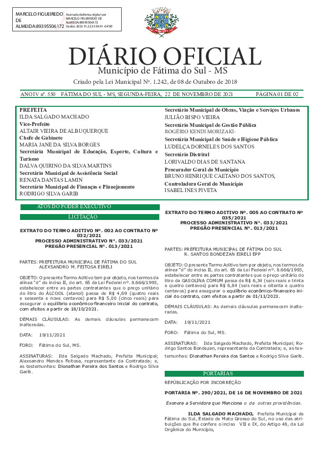 Diário Oficial - Edição nº 550