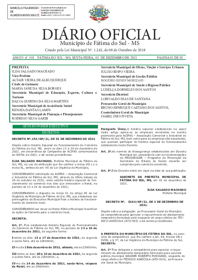 Diário Oficial - Edição nº 558