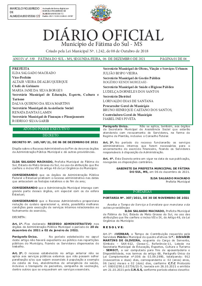 Diário Oficial - Edição nº 559