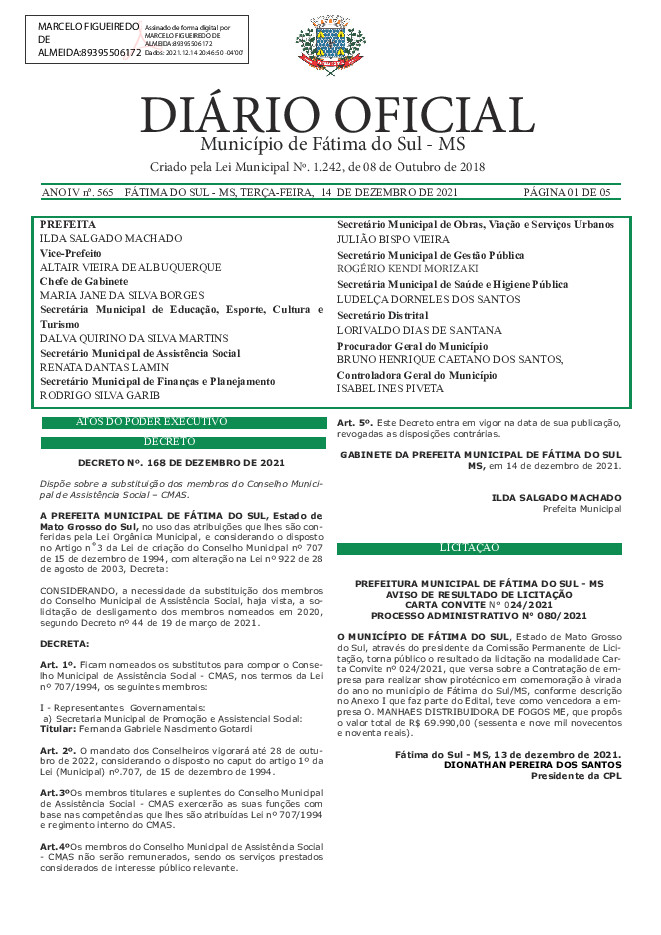 Diário Oficial - Edição nº 565