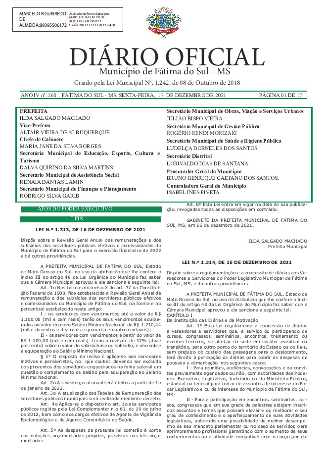 Diário Oficial - Edição nº 568