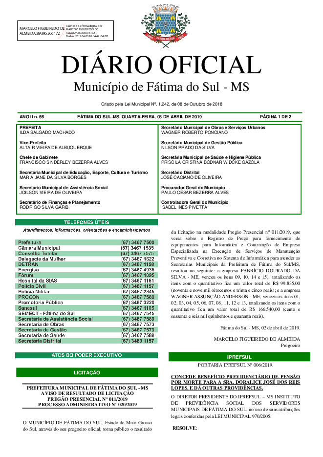 Diário Oficial - Edição nº 56