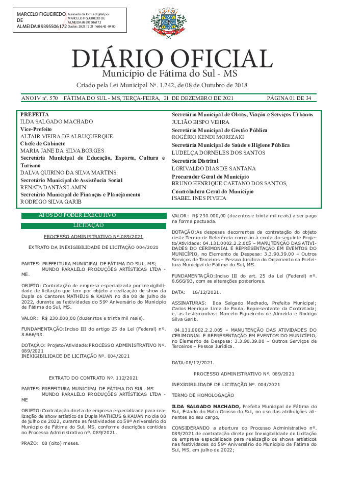 Diário Oficial - Edição nº 570