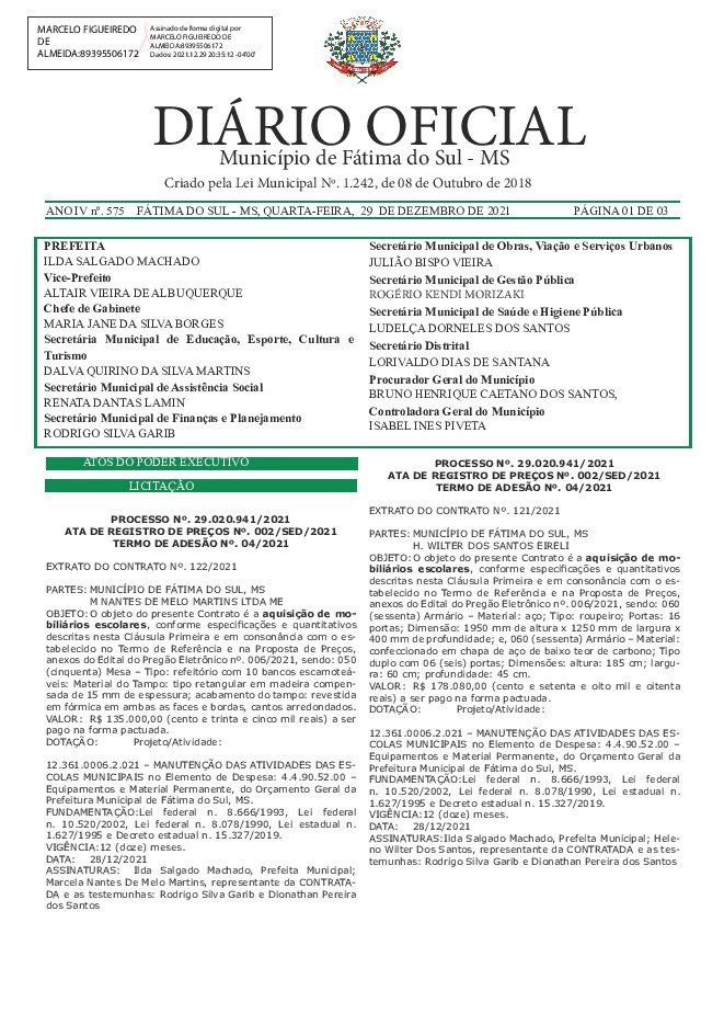 Diário Oficial - Edição nº 575