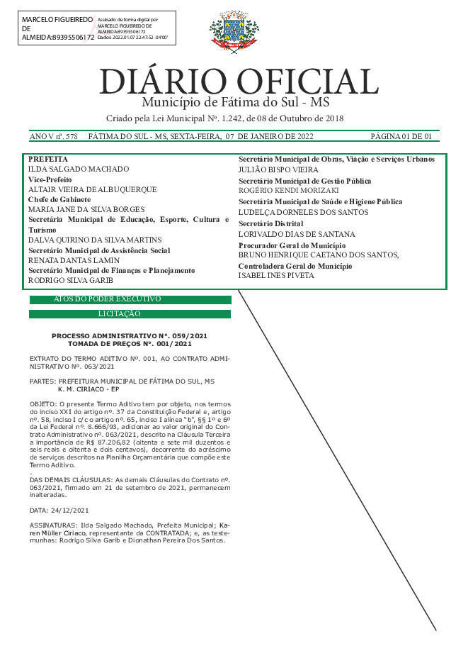 Diário Oficial - Edição nº 578