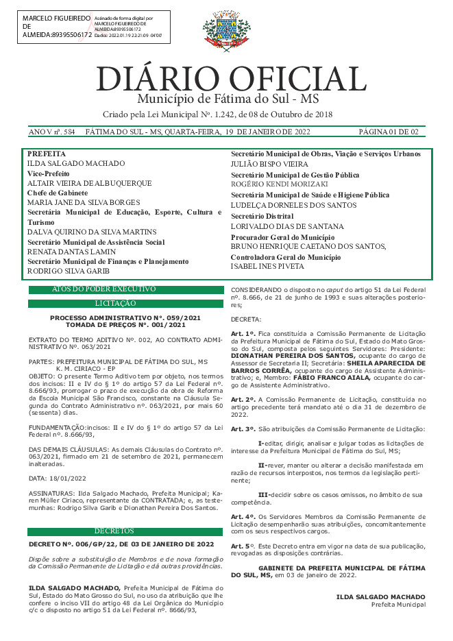 Diário Oficial - Edição nº 584