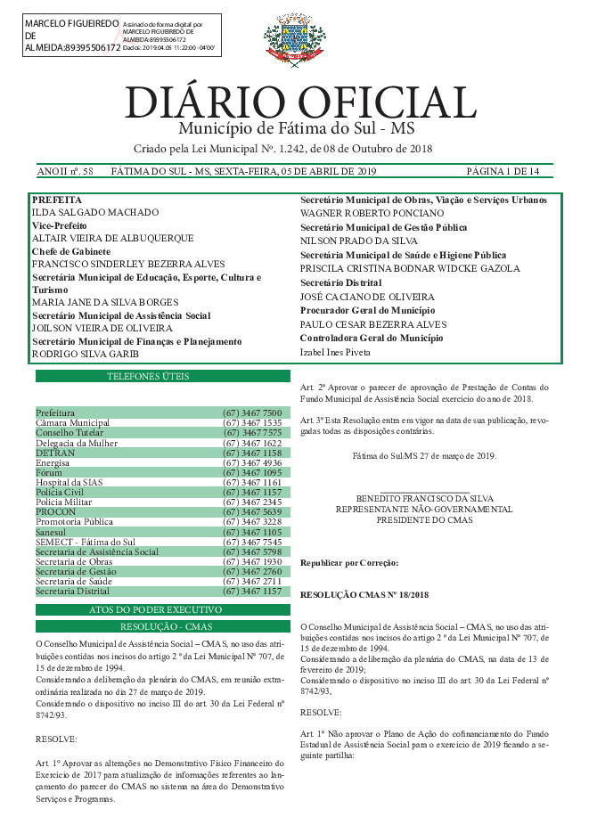 Diário Oficial - Edição nº 58