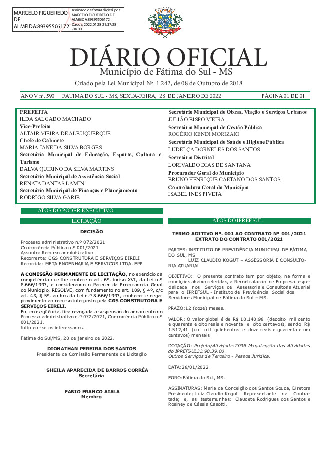 Diário Oficial - Edição nº 590