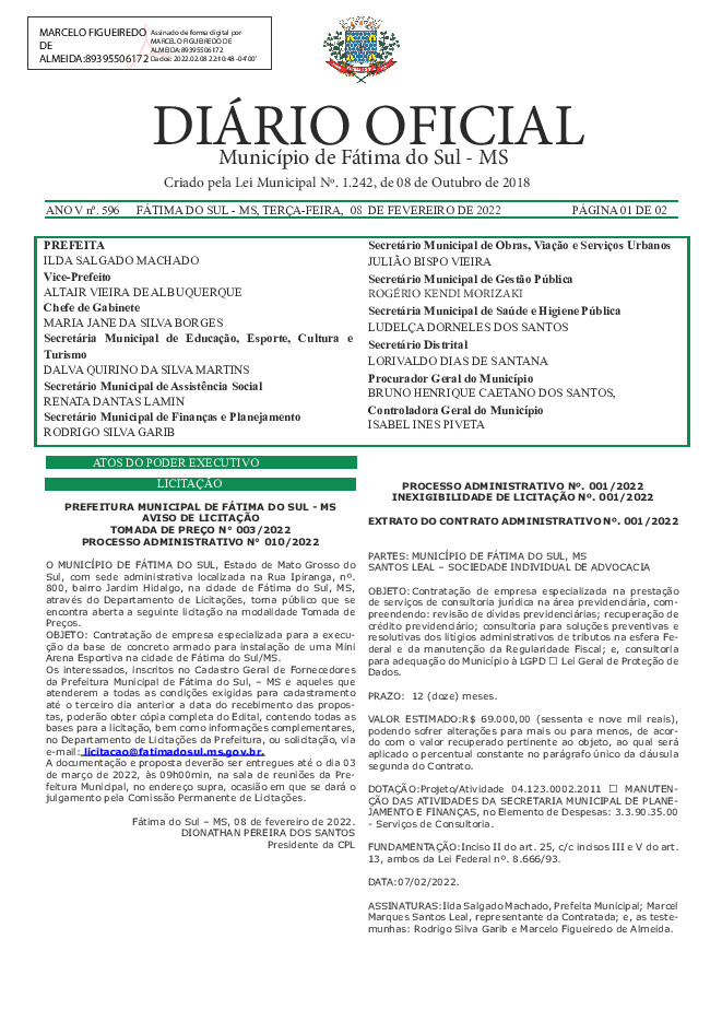 Diário Oficial - Edição nº 596