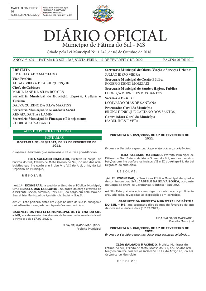 Diário Oficial - Edição nº 603