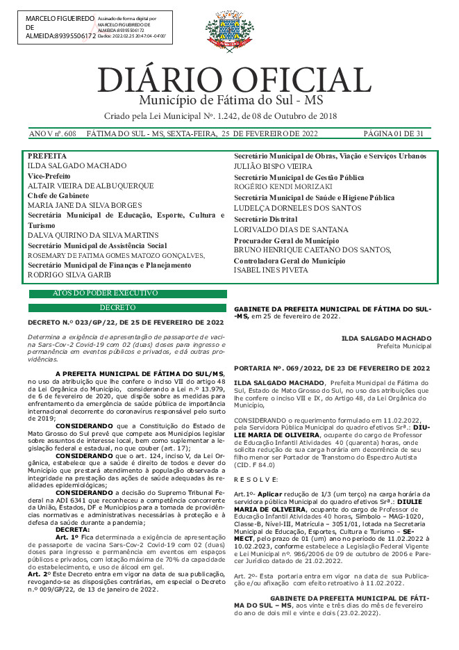 Diário Oficial - Edição nº 608