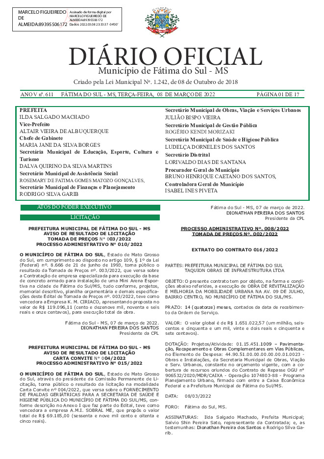 Diário Oficial - Edição nº 611