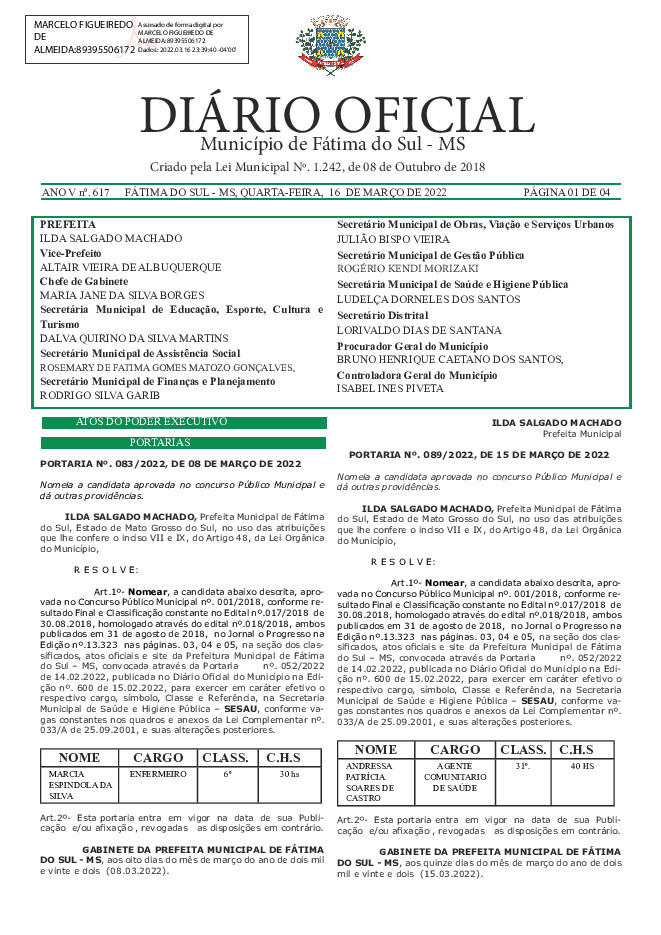 Diário Oficial - Edição nº 617