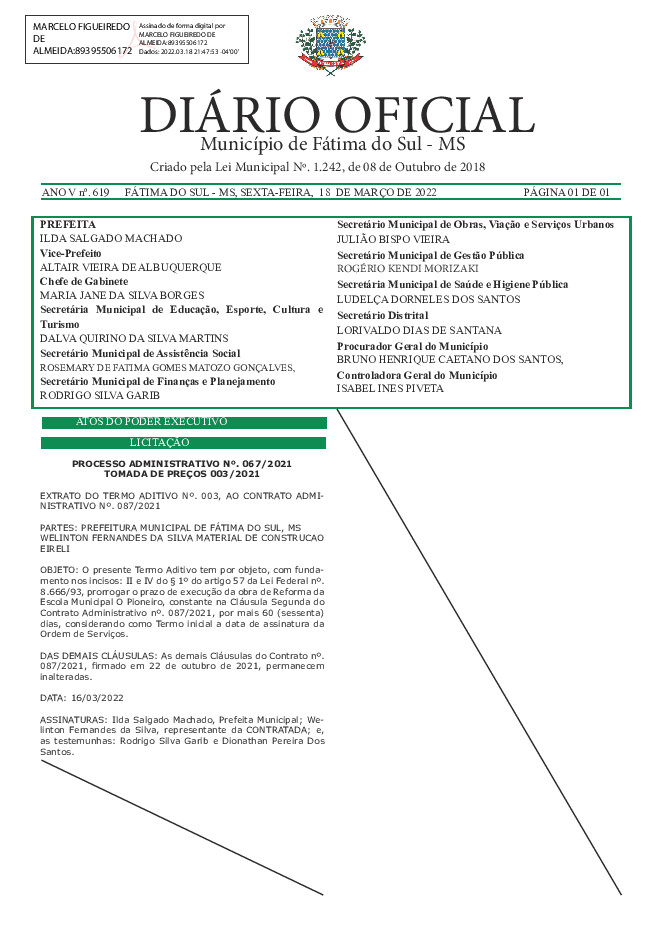 Diário Oficial - Edição nº 619