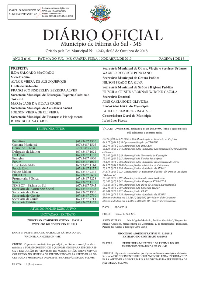 Diário Oficial - Edição nº 61