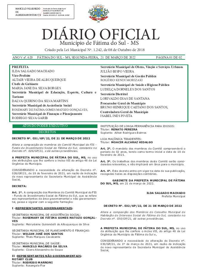 Diário Oficial - Edição nº 620