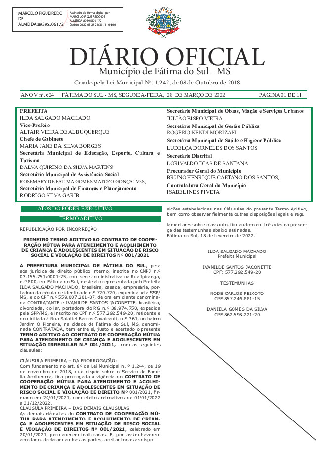 Diário Oficial - Edição nº 624