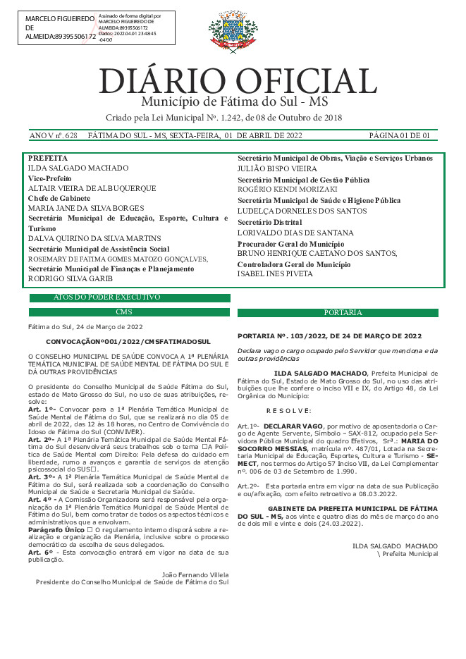 Diário Oficial - Edição nº 628