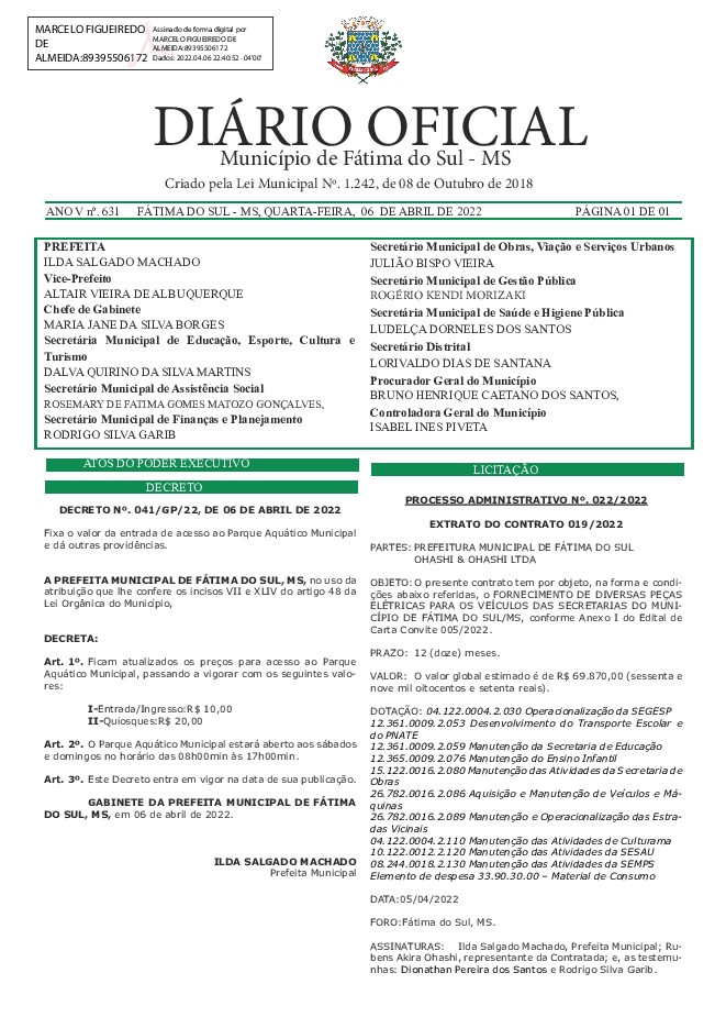 Diário Oficial - Edição nº 631